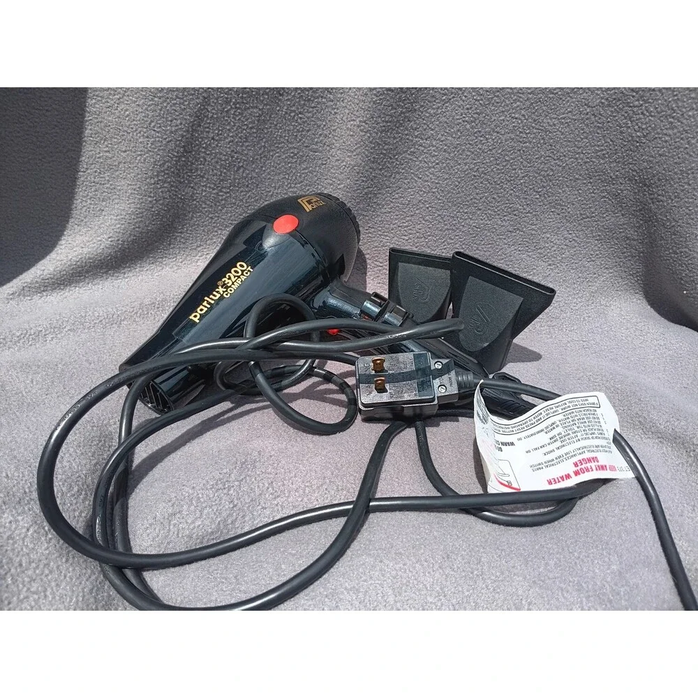 Parlux 3200 Plus Compact Black Professional Hair Dryer 1900W Salon Blow Dryer US